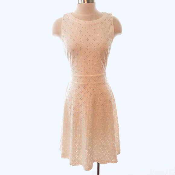 LOFT Dresses & Skirts - Ann Taylor Loft White Eyelet Sleeveless Dress 10